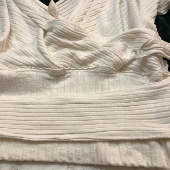 We the Free Winter White Faux Wrap Blouse Size Small - Picture 8 of 8